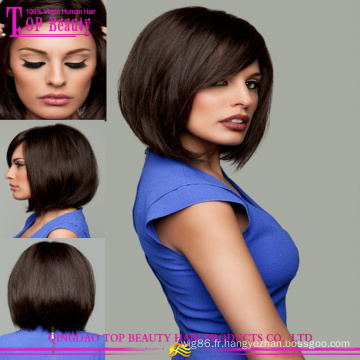 Vente chaude cheveux humains brésiliens remy dentelle avant bob perruques